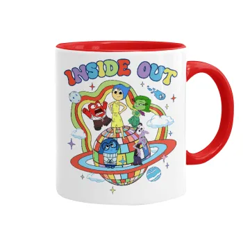 Inside Out, Κούπα χρωματιστή κόκκινη, κεραμική, 330ml