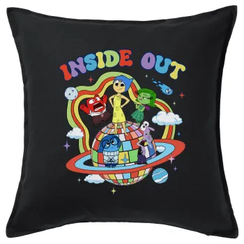 Inside Out, Μαξιλάρι καναπέ Μαύρο 100% βαμβάκι, περιέχεται το γέμισμα (50x50cm)