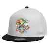 Καπέλο παιδικό Flat Snapback, Λευκό (100% ΒΑΜΒΑΚΕΡΟ, ΠΑΙΔΙΚΟ, UNISEX, ONE SIZE)