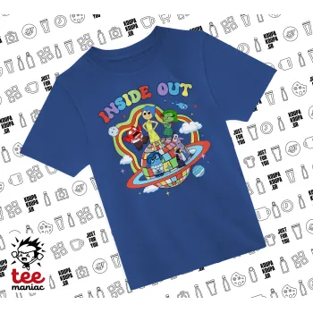 Inside Out, Παιδικό T-Shirt ΜΠΛΕ από 100% βαμβάκι, για κάθε μέρα. Vegan & OEKO-TEX πιστοποιημένο.