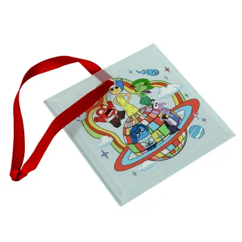 Inside Out, Στολίδι Χριστουγεννιάτικο στολίδι γυάλινο τετράγωνο 9x9cm