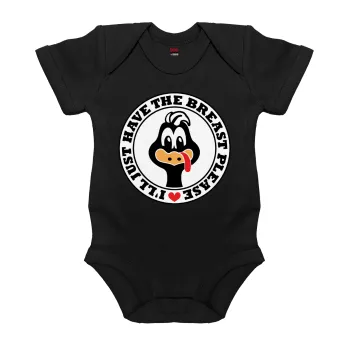 I'll Just Have The Breast Please, Βρεφικό φορμάκι μωρού, 0-18 μηνών, ΜΑΥΡΟ, 100% Organic Cotton, κοντομάνικο