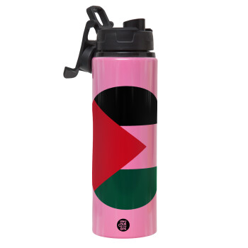 Palestine Flag, Metallic water bottle with safety lid, 850ml aluminum