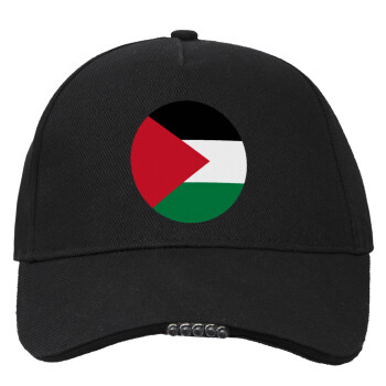 Palestine Flag, Work & Activity LED Light Cap – Perfect for Night & Low Light Conditions (100% COTTON, ADULT, UNISEX)