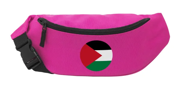 Palestine Flag — Unisex waist bag (banana) in PINK color with 2 pockets