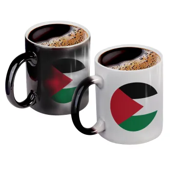 Palestine Flag, Color changing magic Mug, ceramic, 330ml when adding hot liquid inside, the black colour desappears (1 pcs)