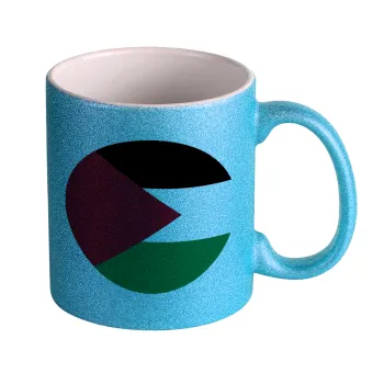 Palestine Flag, Κούπα Σιέλ Glitter που γυαλίζει, κεραμική, 330ml