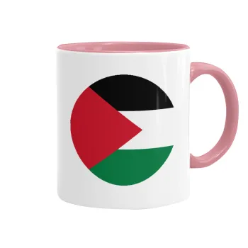 Palestine Flag, Mug colored pink, ceramic, 330ml