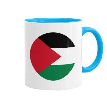 Palestine Flag, Mug colored light blue, ceramic, 330ml