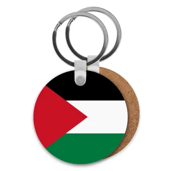 Palestine Flag, Μπρελόκ Ξύλινο στρογγυλό MDF Φ5cm