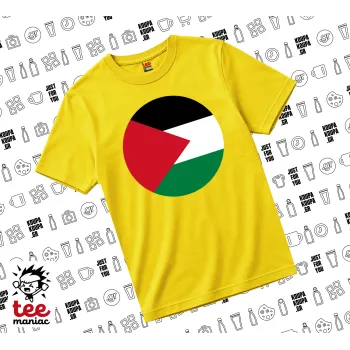 Palestine Flag, yellow childrens T-Shirt made of 100% cotton, for every day. Vegan & OEKO-TEX certified.