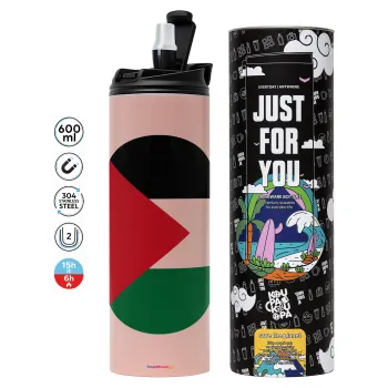 Palestine Flag, Tumbler stainless steel PINK 600ml