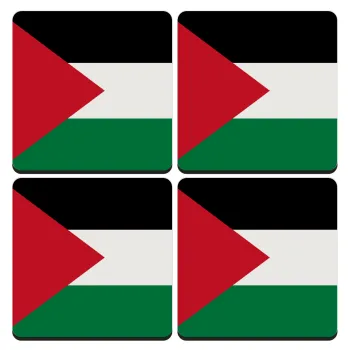 Σημαία Παλαιστίνης, ΣΕΤ 4 Σουβέρ ξύλινα τετράγωνα (9cm)