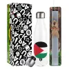 Easter candle, metallic white thermos bottle (500ml) & aromatic flat candle (30cm) (GRAY)