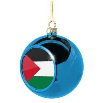 Palestine Flag, Blue Christmas tree ball ornament 8cm
