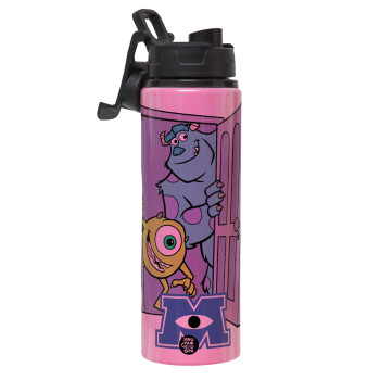 Monster inc, Metallic water bottle with safety lid, 850ml aluminum