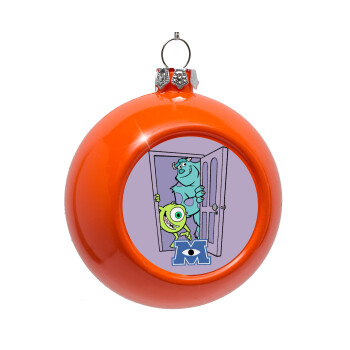 Monster inc, Στολίδι Χριστουγεννιάτικη μπάλα δένδρου Πορτοκαλί 8cm
