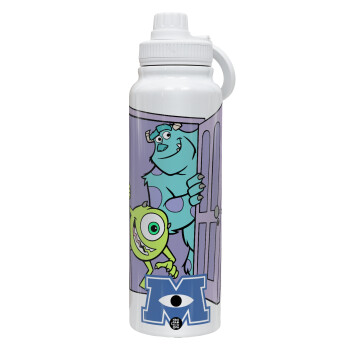 Monster inc, 1L Stainless Steel Thermal Bottle with Phone Holder & Double Wall Insulation