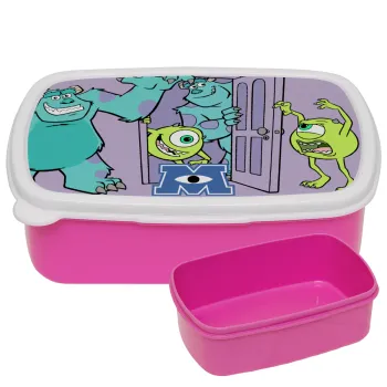 Monster inc, ΡΟΖ παιδικό δοχείο φαγητού (lunchbox) πλαστικό (BPA-FREE) Lunch Βox M18 x Π13 x Υ6cm