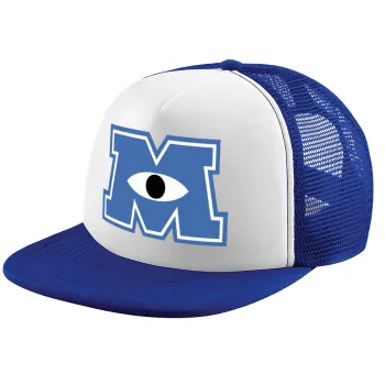 Monster inc, Καπέλο παιδικό Soft Trucker με Δίχτυ ΜΠΛΕ/ΛΕΥΚΟ (POLYESTER, ΠΑΙΔΙΚΟ, ONE SIZE)