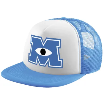 Monster inc, Child's Soft Trucker Hat with Blue/White Mesh (POLYESTER, CHILD, ONE SIZE)