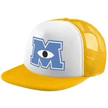 Monster inc, Καπέλο Ενηλίκων Soft Trucker με Δίχτυ Κίτρινο/White (POLYESTER, ΕΝΗΛΙΚΩΝ, UNISEX, ONE SIZE)