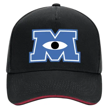 Monster inc, DRILL Adult Ultimate Hat BLACK/RED, (100% COTTON, ADULT, UNISEX, ONE SIZE)