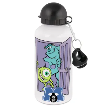 Monster inc, Metal water bottle, White, aluminum 500ml