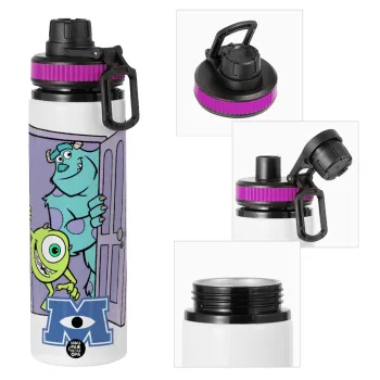 Monster inc, Metallic water bottle with safety lid, 850ml aluminum