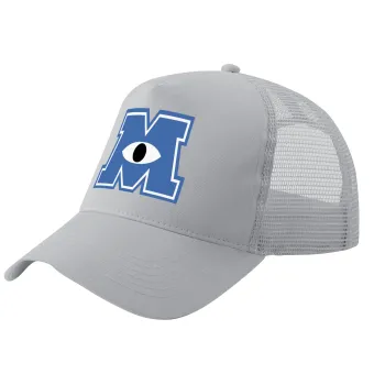 Monster inc, Trucker Hat with Mesh, GREY, (COTTON, KIDS, UNISEX, ONE SIZE)