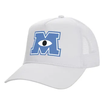 Monster inc, Καπέλο Ενηλίκων Structured Trucker, με Δίχτυ, ΛΕΥΚΟ (100% ΒΑΜΒΑΚΕΡΟ, ΕΝΗΛΙΚΩΝ, UNISEX, ONE SIZE)