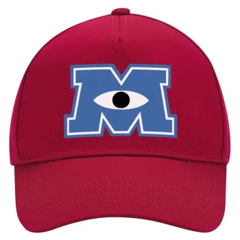 Monster inc, Καπέλο Ενηλίκων Ultimate ΚΟΚΚΙΝΟ, (100% ΒΑΜΒΑΚΕΡΟ DRILL, ΕΝΗΛΙΚΩΝ, UNISEX, ONE SIZE)