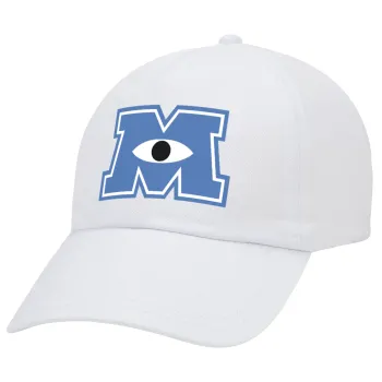 Monster inc, Καπέλο Ενηλίκων Baseball Λευκό 5-φύλλο (POLYESTER, ΕΝΗΛΙΚΩΝ, UNISEX, ONE SIZE)