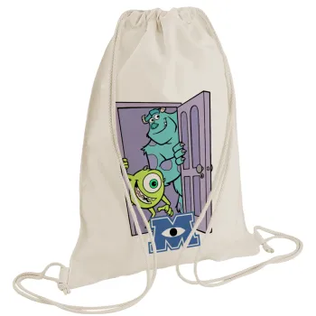 Monster inc, Τσάντα πλάτης πουγκί GYMBAG natural (28x40cm)