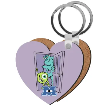 Monster inc, Μπρελόκ Ξύλινο καρδιά MDF