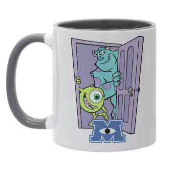 Monster inc, Κούπα χρωματιστή γκρι, κεραμική, 330ml