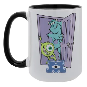 Monster inc, Κούπα Mega 15oz, κεραμική Μαύρη, 450ml