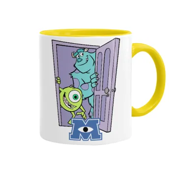 Monster inc, Mug colored yellow, ceramic, 330ml