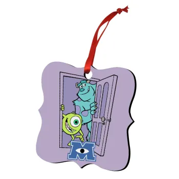 Monster inc, Christmas ornament polygon wooden 7.5cm
