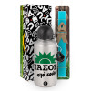 Easter Set, metallic silver aluminum water bottle (500ml) & scented flat Easter candle (30cm) (TURQUOISE)