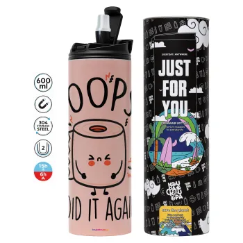 Poops!...I Did It Again, Tumbler stainless steel PINK 600ml
