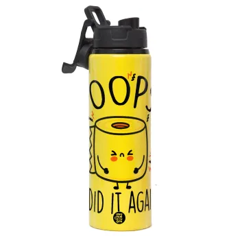 Poops!...I Did It Again, Μεταλλικό παγούρι νερού με καπάκι ασφαλείας, αλουμινίου 850ml