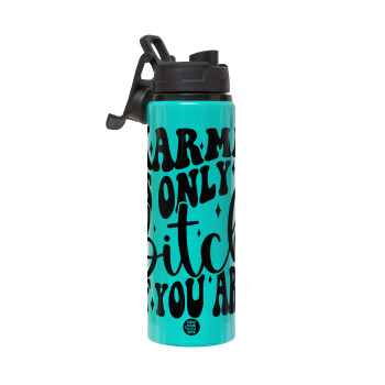 Karma is Only A Bitch if You Are, Μεταλλικό παγούρι νερού με καπάκι ασφαλείας, αλουμινίου 850ml