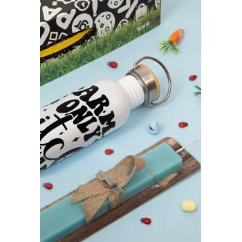 Karma is Only A Bitch if You Are, Πασχαλινή Λαμπάδα με παγούρι μεταλλικό (620ml, stainless steel) & κερί αρωματικό πλακέ (30cm) (ΤΙΡΚΟΥΑΖ)