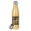 Μεταλλικό παγούρι θερμός Glitter χρυσό (Stainless steel), διπλού τοιχώματος, 500ml