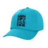 Adult Baseball Cap, 100% Cotton, Blue (COTTON, ADULT, UNISEX, ONE SIZE)