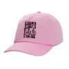 Adult Baseball Cap, 100% Cotton, PINK (COTTON, ADULT, UNISEX, ONE SIZE)