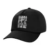 Adult Baseball Cap, 100% Cotton, Black (COTTON, ADULT, UNISEX, ONE SIZE)