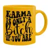 Ceramic coffee mug yellow, 330ml
