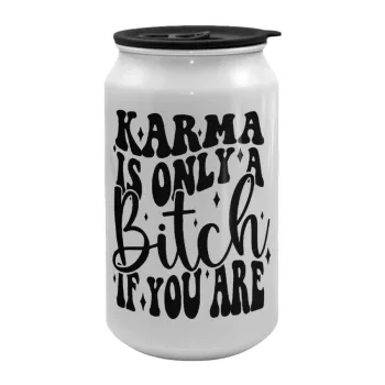 Karma is Only A Bitch if You Are, Κούπα ταξιδιού μεταλλική με καπάκι (tin-can) 500ml